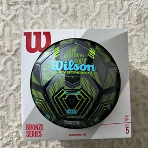 Wilson Hex Stinger Soccer Ball - Black and Neon Green